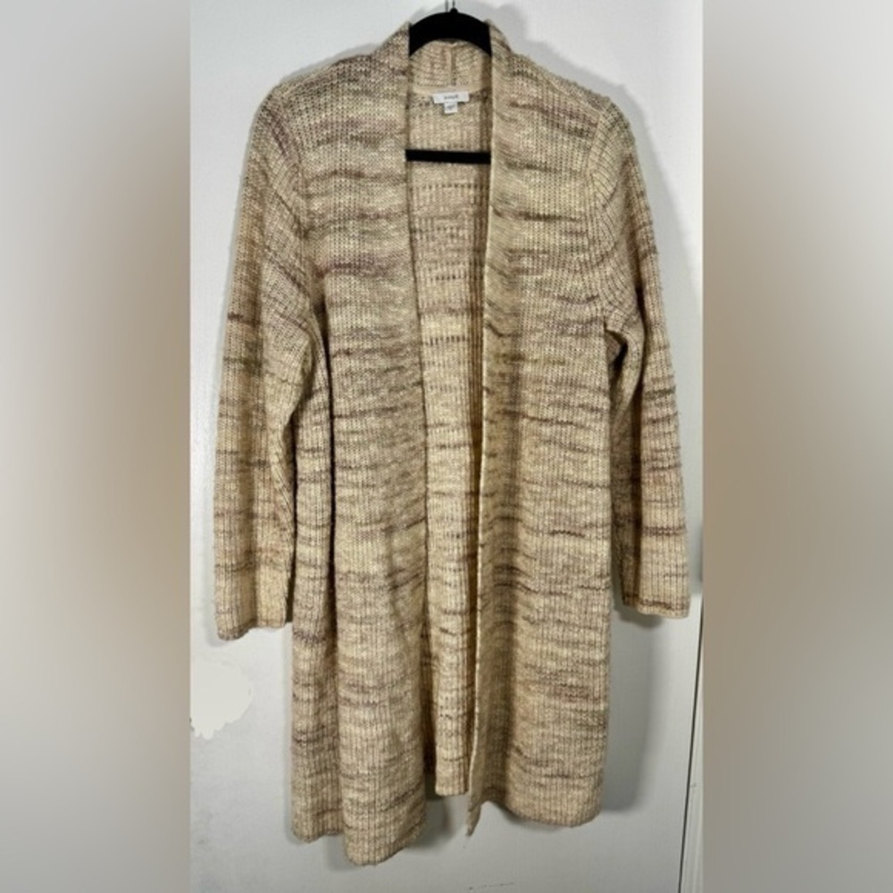 J Jill Women’s Beige Knit Open-Front Cardigan Sweater Size XL